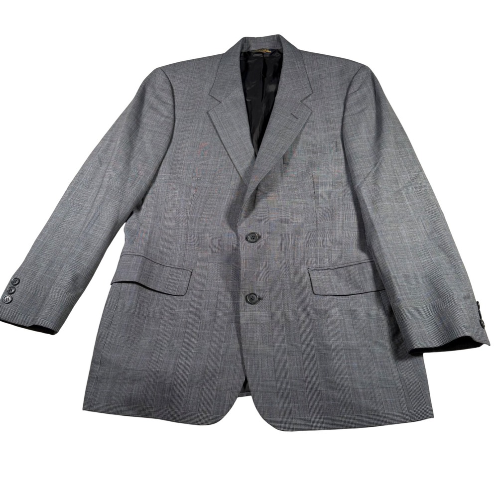 Brooks Brothers Blazer Mens‎ 40R Grey Glen Plaid Brooksease Wool Sport Coat